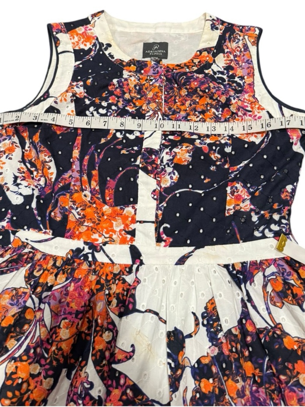 Adrianna Papell Floral Sleeveless Dress Fit & Flare Pockets Size 8 NWT - Picture 5 of 6